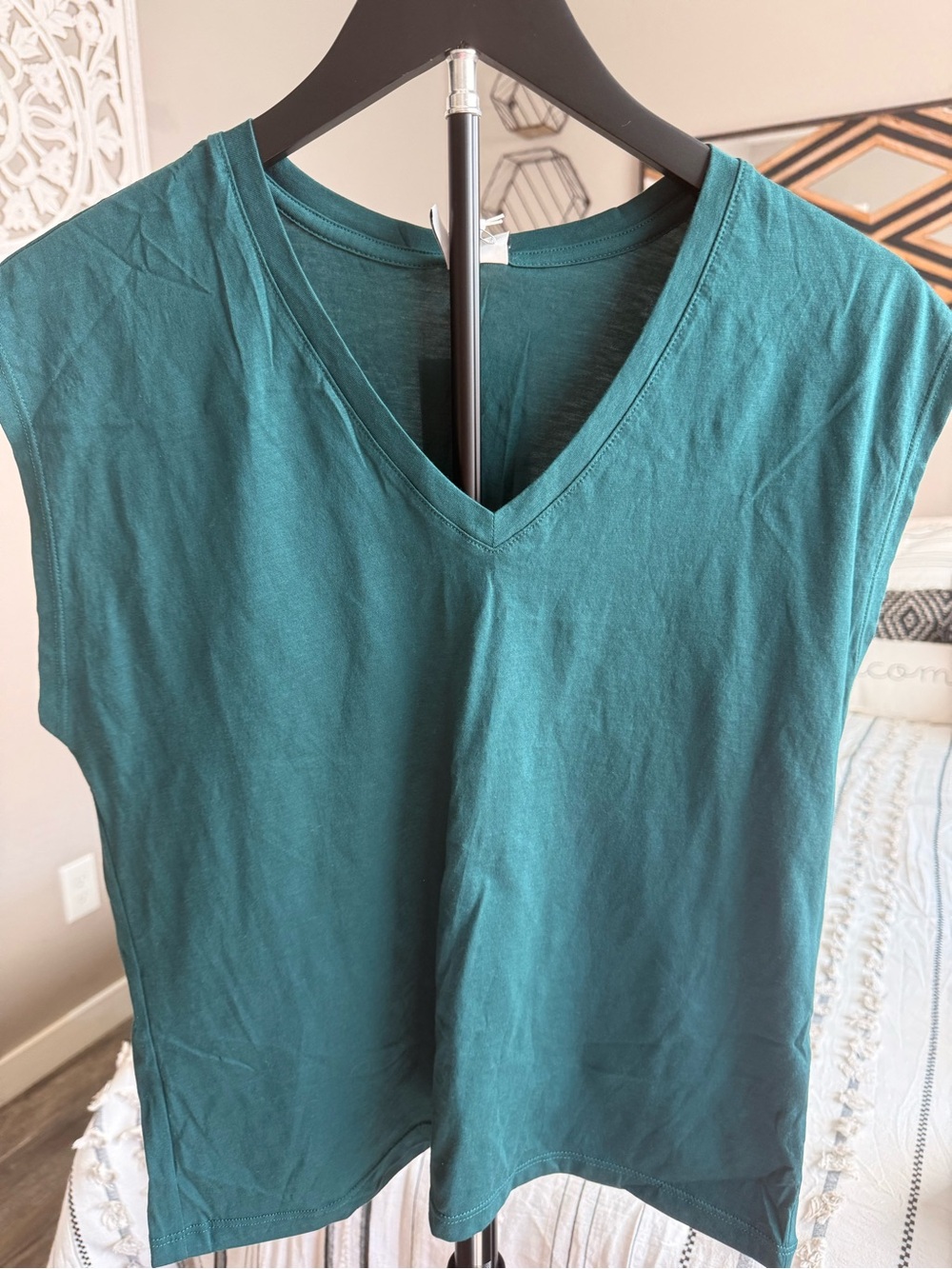 Nordstrom Teal V-Neck Short Sleeve Tee